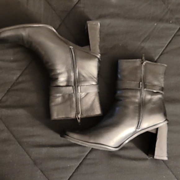 Black Leather Booties - Picture 2 of 5